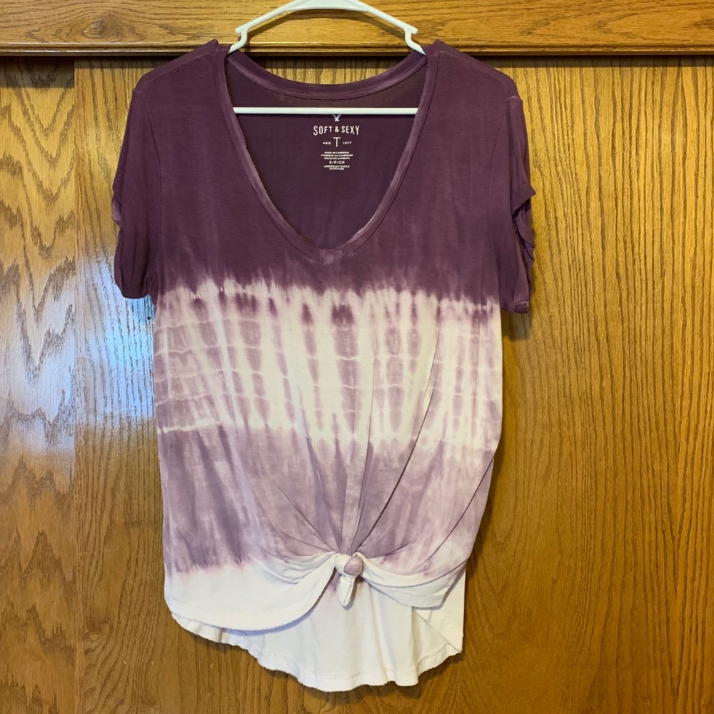 Purple Tie Die Top
